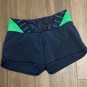Lululemon Navy and Green Shorts